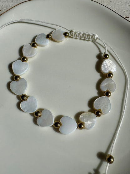Edelstahl Fußkettchen/Armband Shell Hearth