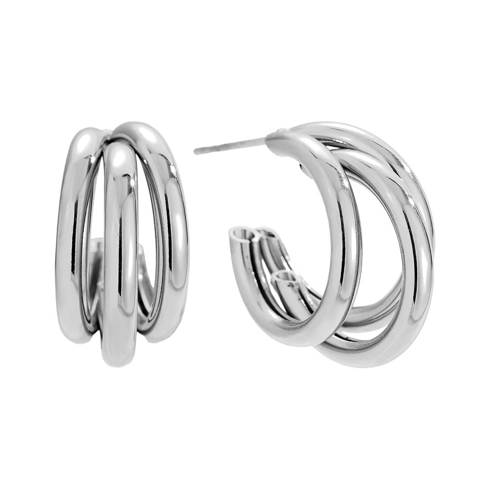Edelstahl Ohrringe Three Hoop
