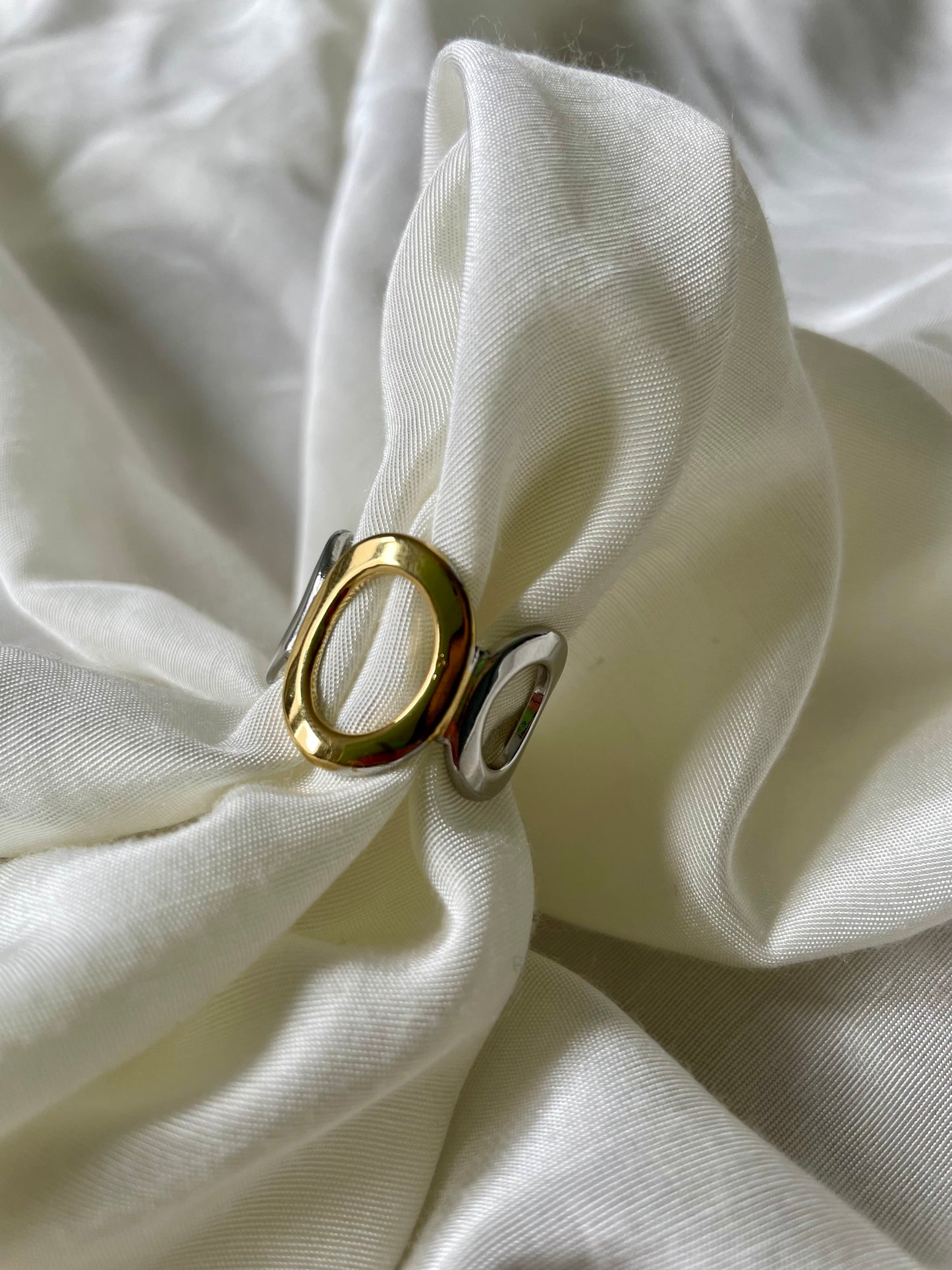 Edelstahl Ring Bicolor Circle