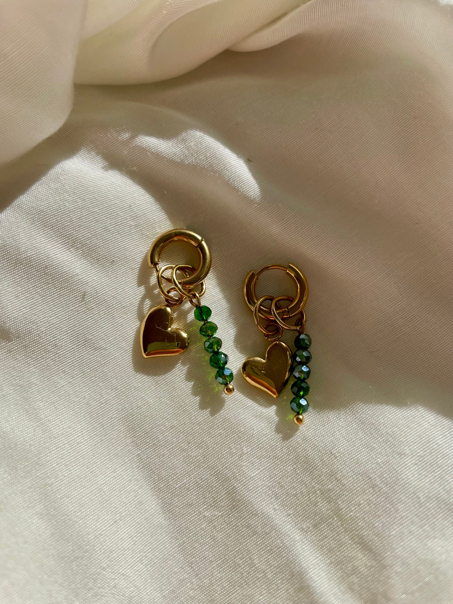 Edelstahl Ohrringe Matcha Herz