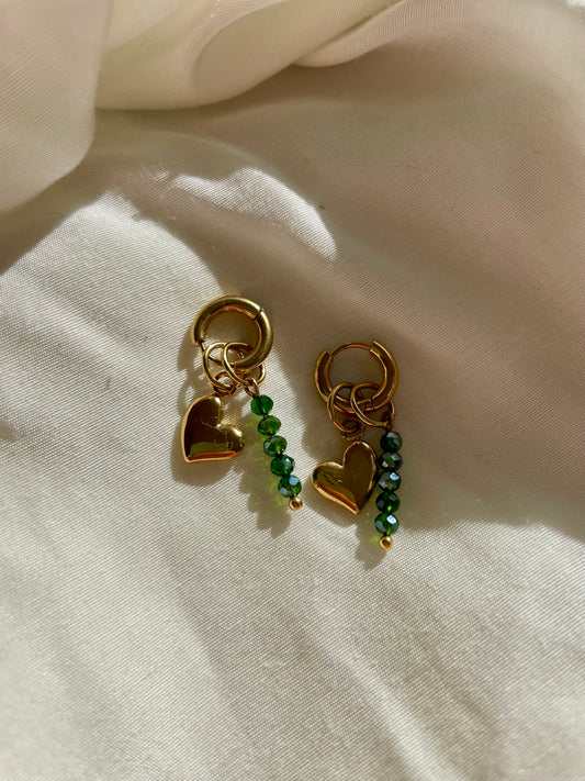 Edelstahl Ohrringe Matcha Herz