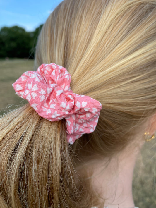 Scrunchie Rosa Weiß Seesucker