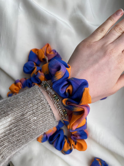 Scrunchie Orange Blau