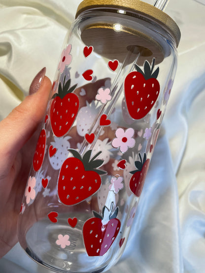 Erdbeer Glas