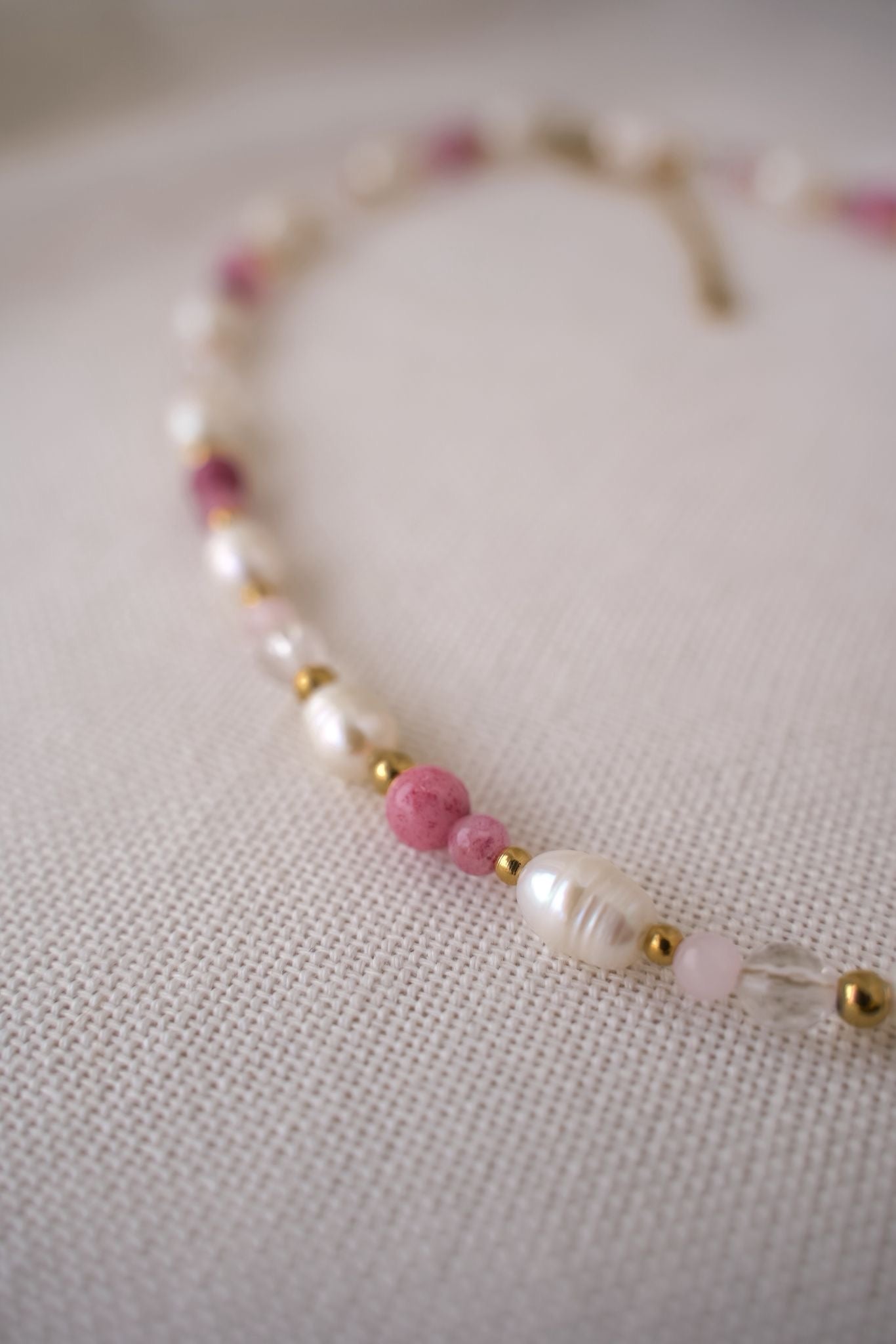 Süßwasserperlen Kette Rosa