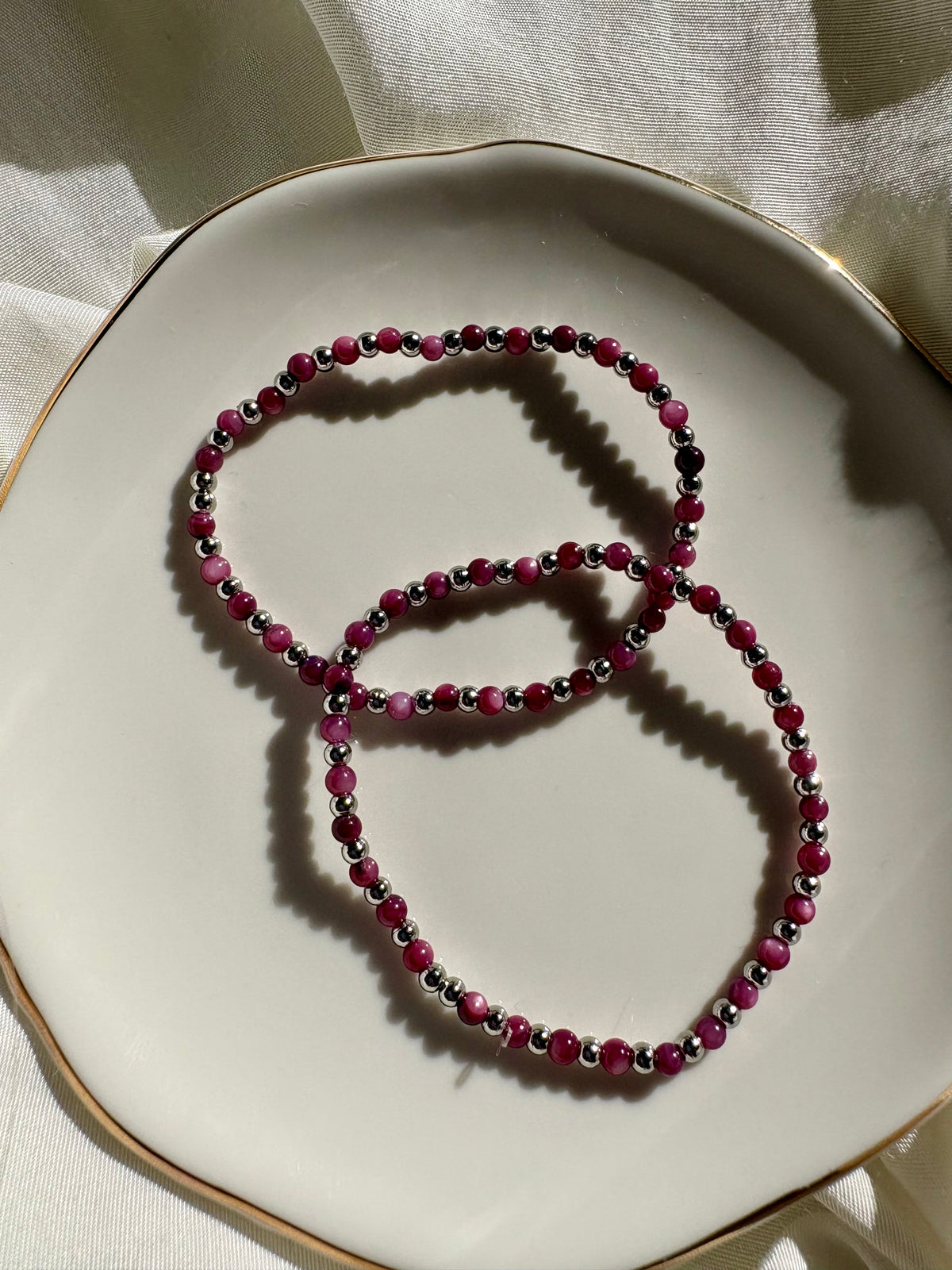 Edelstahl Armband Amethyst Pearl