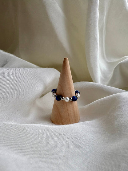 Ring Blau Süßwasserperle