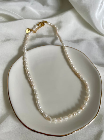 Edelstahl Kette Süßwasserperlen