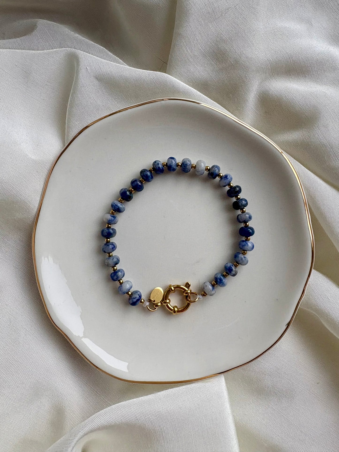 Edelstahl Armband Blue Pearl
