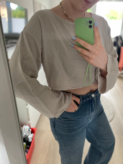 Musselin Bluse Short