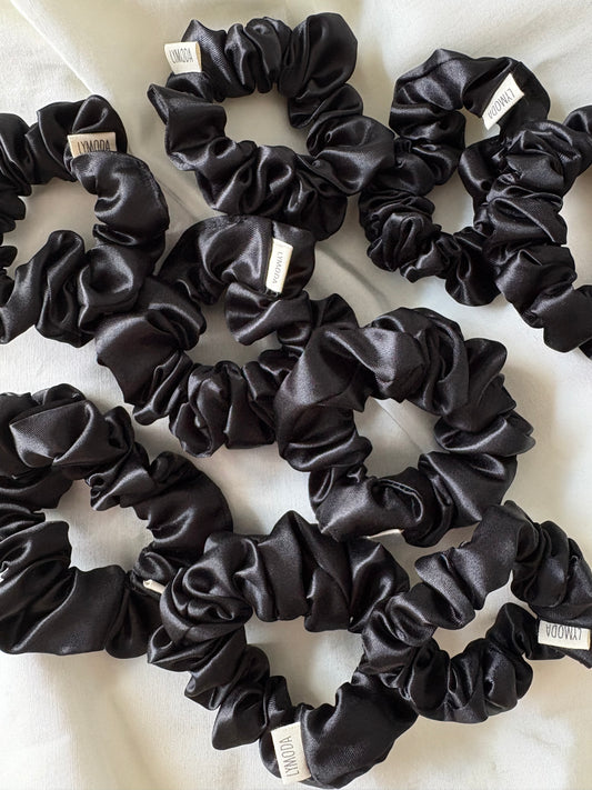 Scrunchie Satin Schwarz