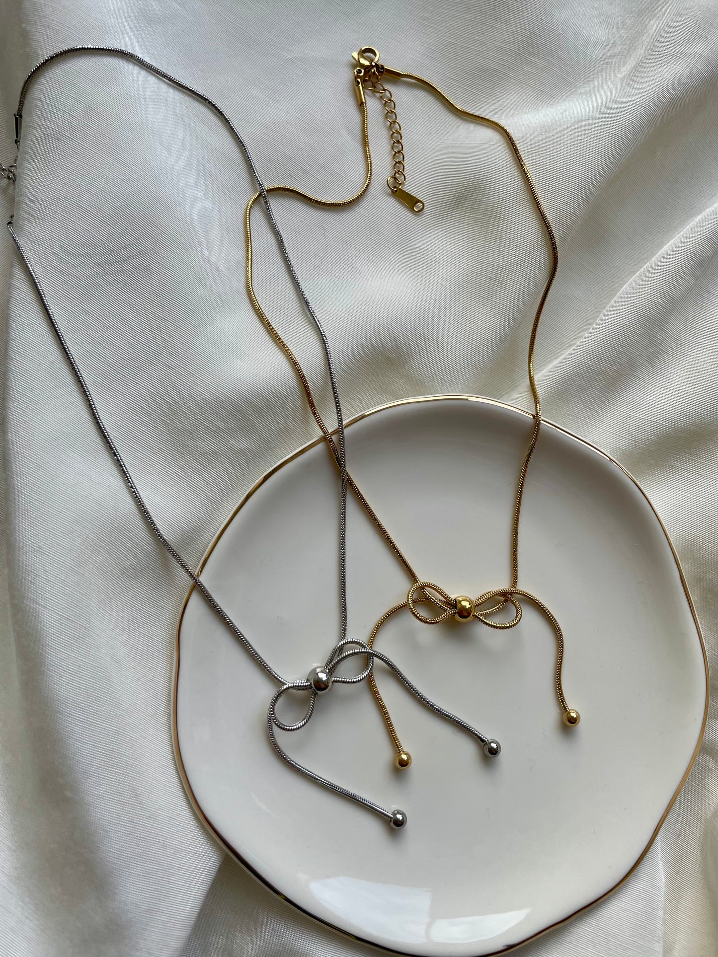 Edelstahl Kette Bow Knot