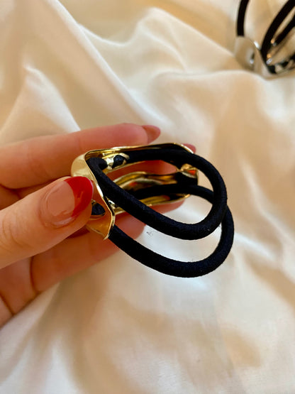 Haargummi Silber & Gold Metall
