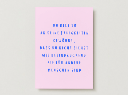 Postkarte "besondere Fähigkeiten"