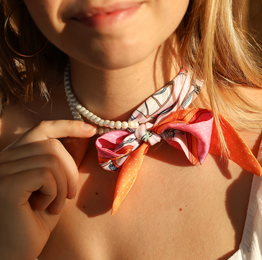 Haarschal Haarband Rosa Orange