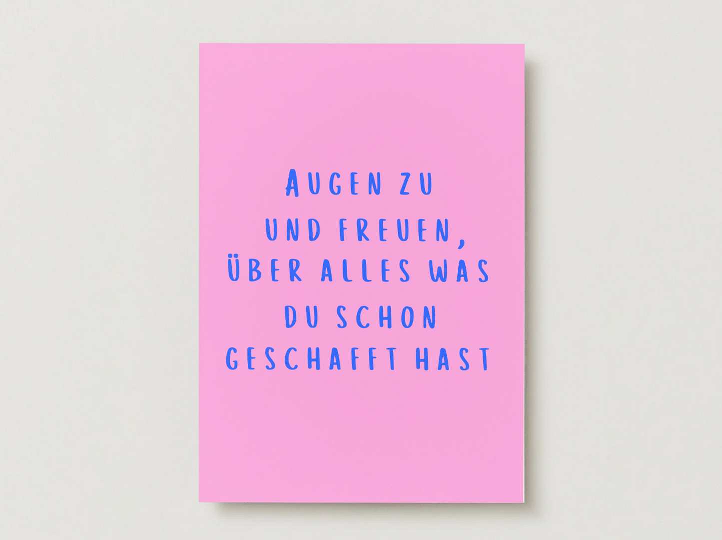 Postkarte "Augen zu und freuen"