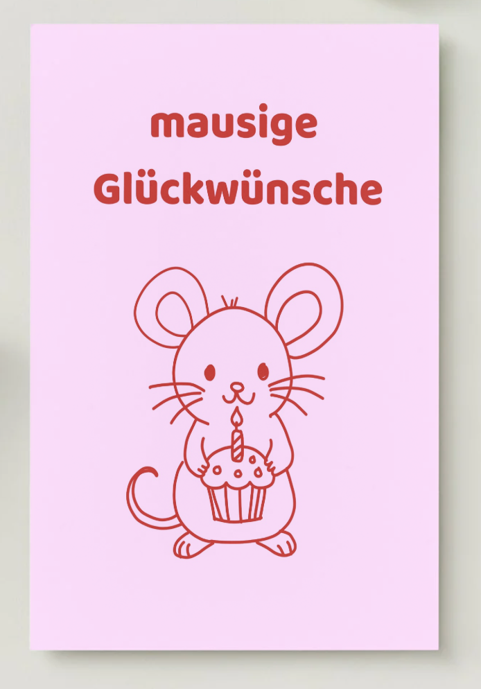 Postkarte "mausige Glückwünsche"