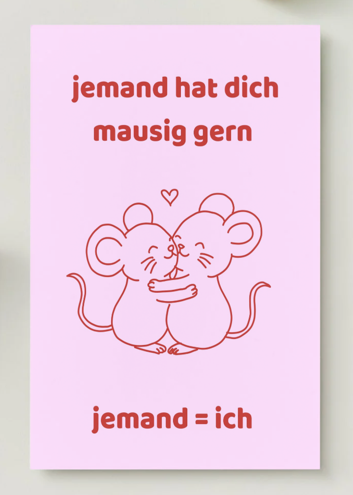 Postkarte "mausig gern"