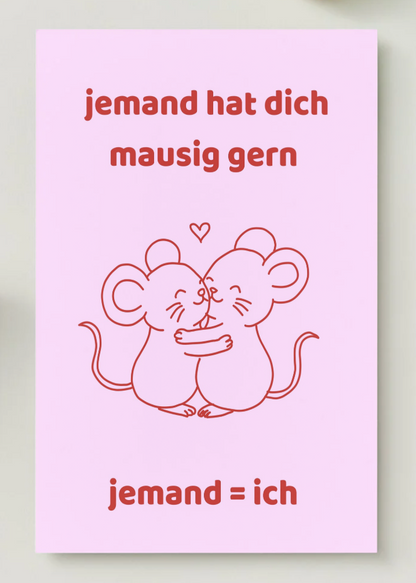 Postkarte "mausig gern"