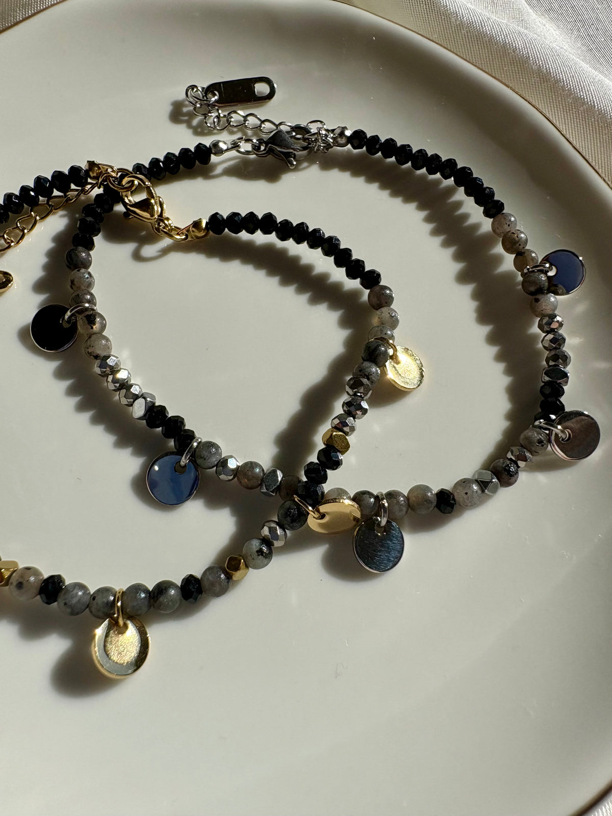 Edelstahl Armband Black Konfetti
