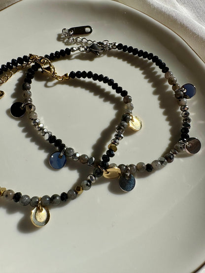 Edelstahl Armband Black Konfetti
