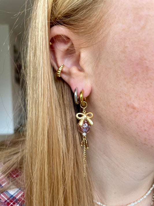 Edelstahl Ohrringe Rose & Bow