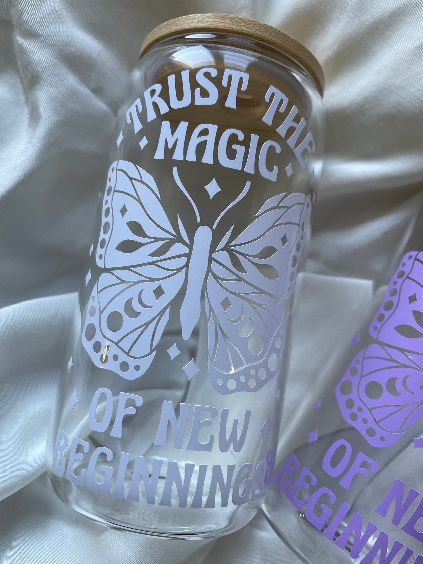 New Beginnings Schmetterling Glas