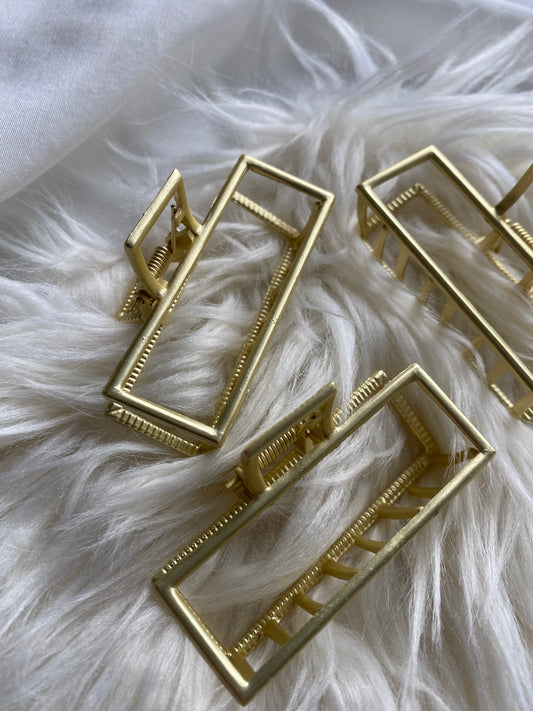 Haarspange Gold Metall Eckig