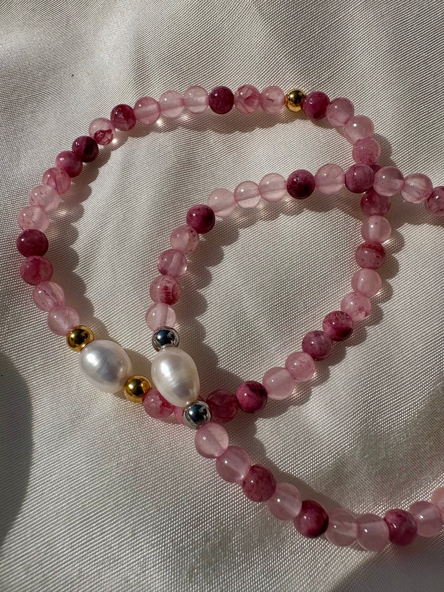 Rosa Armband Süßwasserperle