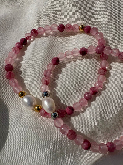Rosa Armband Süßwasserperle