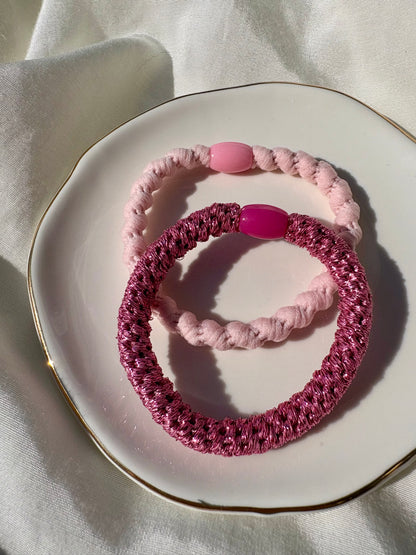 Haargummi Kneeki Set Rosa