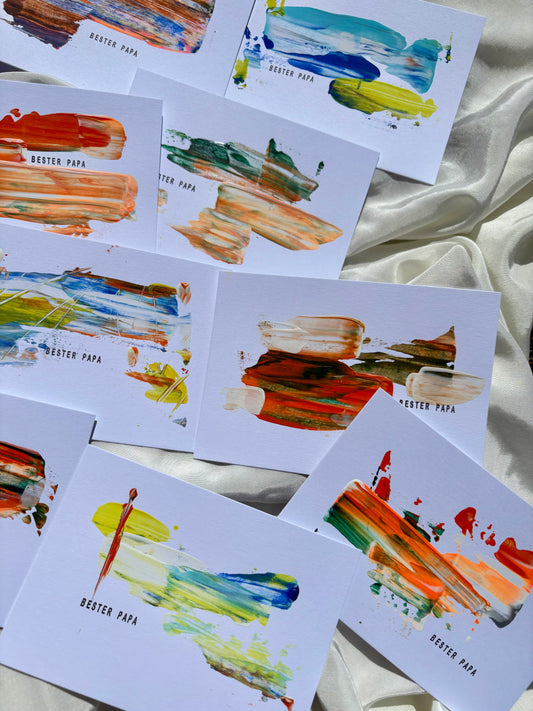 Handgemachte Kunstpostkarte "Bester Papa"