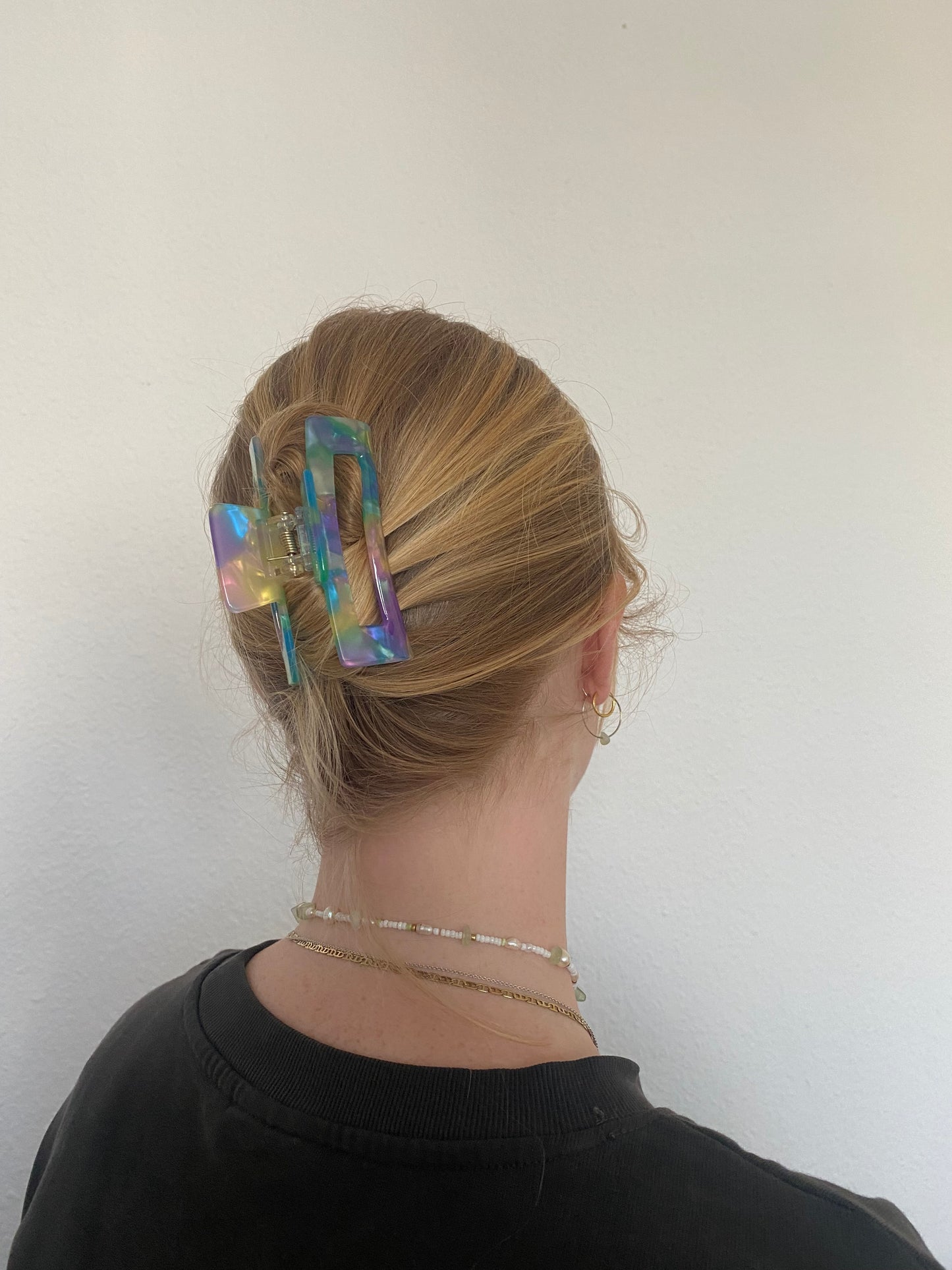 Haarspange Mittel Bunt Grün Blau Altrosa