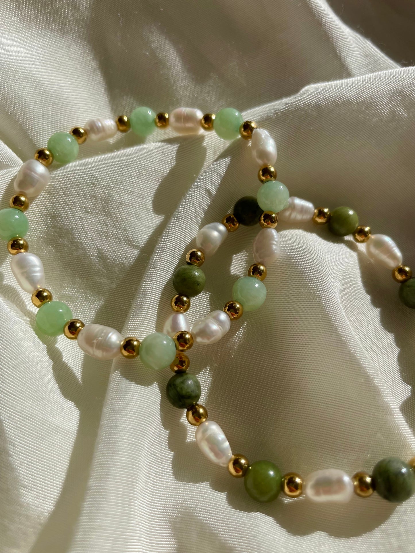 Matcha Armband Süßwasserperle