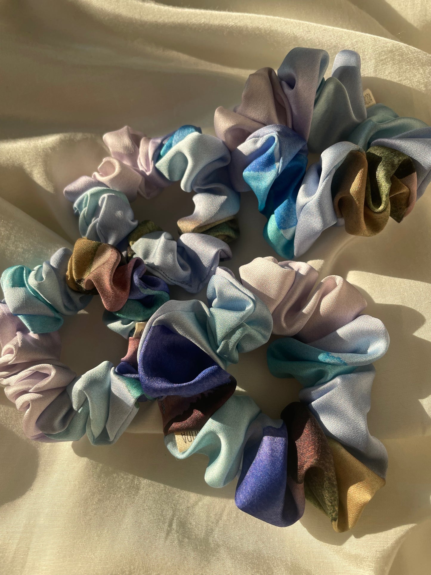 Scrunchie Mix Blau Frühling Blumen