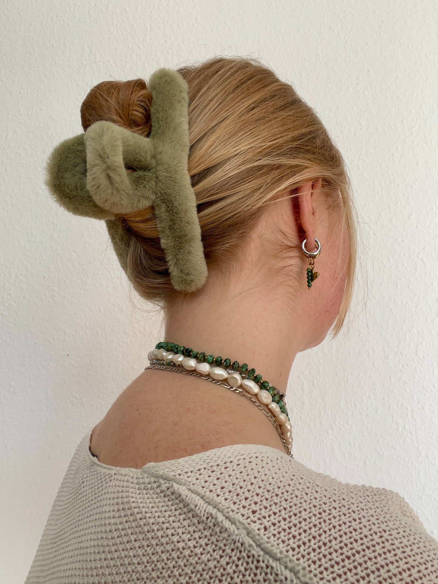 Haarspange Matcha Plüsch