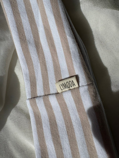 Haarband Gestreift Pink Beige Weiß