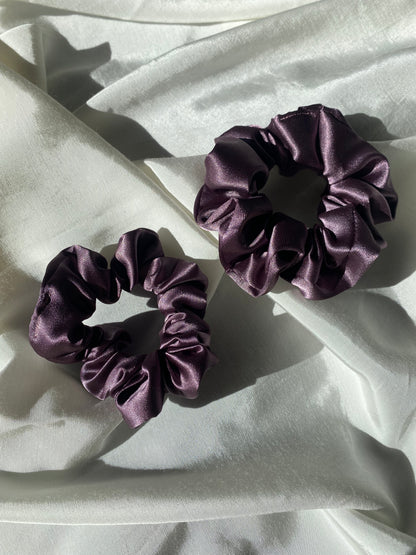 Scrunchie Satin Grün & Lila