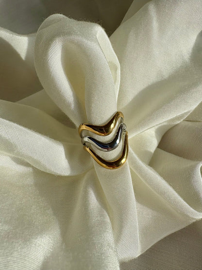 Edelstahl Ring Bicolor Big Lia