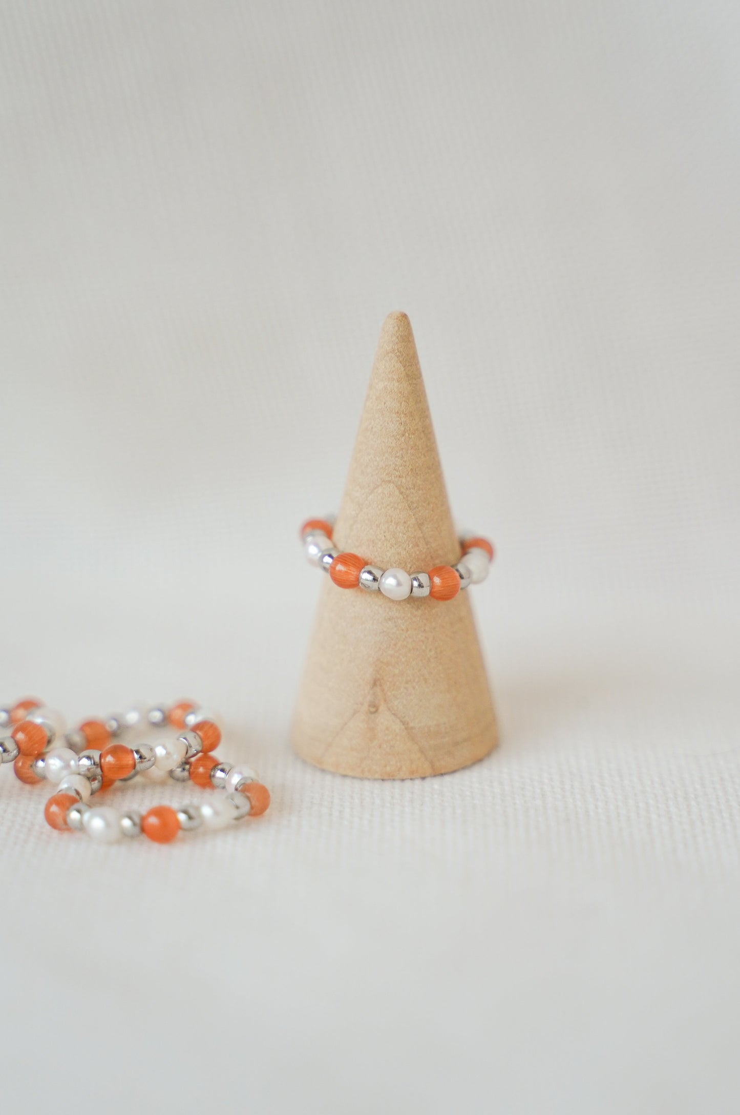 Perlenring Orange Süßwasserperle