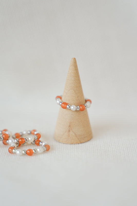 Perlenring Orange Süßwasserperle