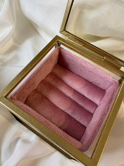 Schmuckdose Gold Rosa Samt