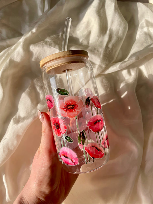 Mohnblumen Glas
