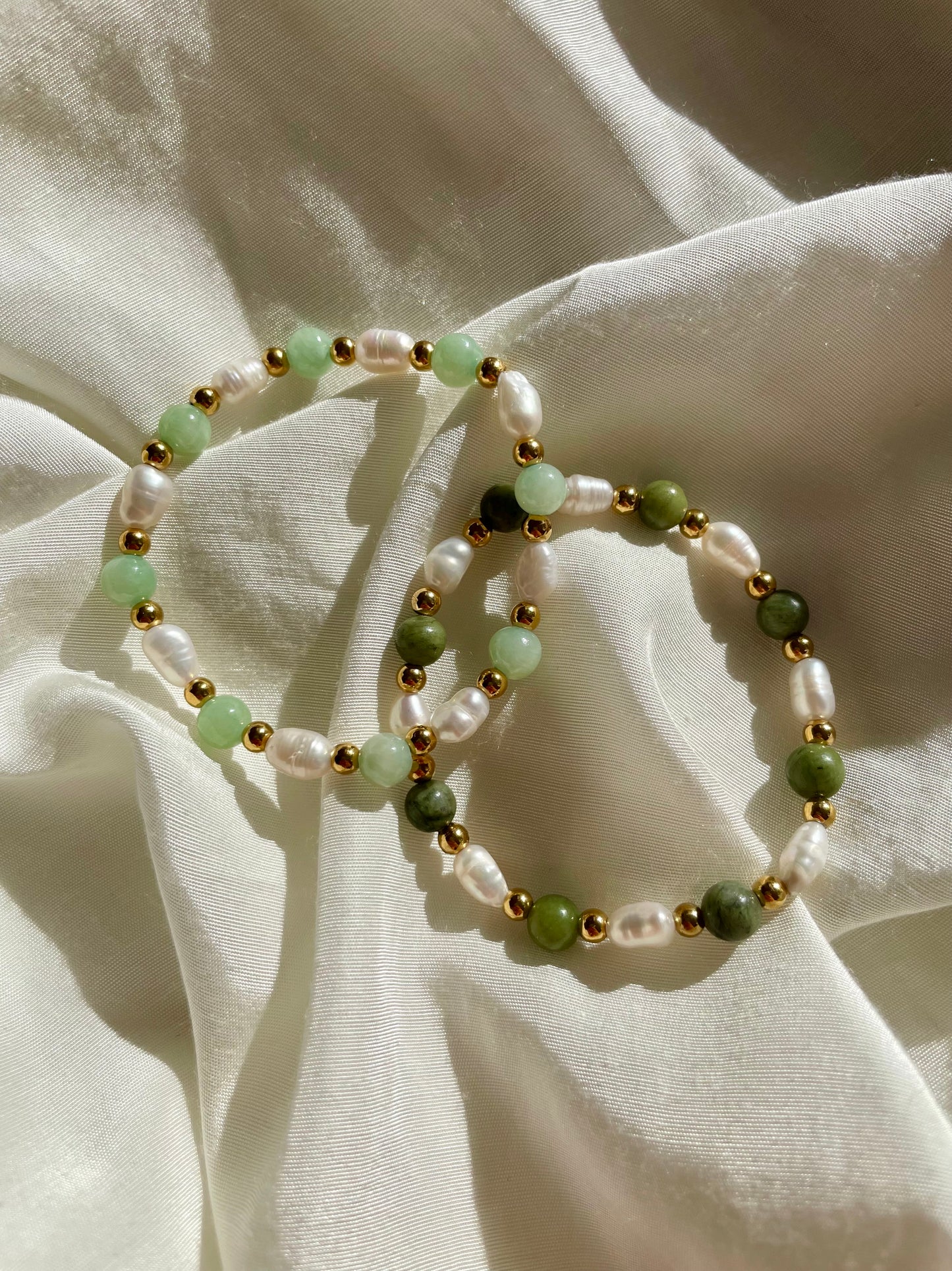 Matcha Armband Süßwasserperle