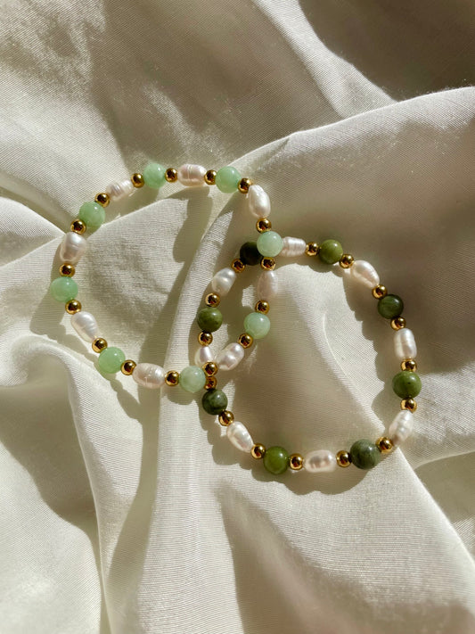 Matcha Armband Süßwasserperle