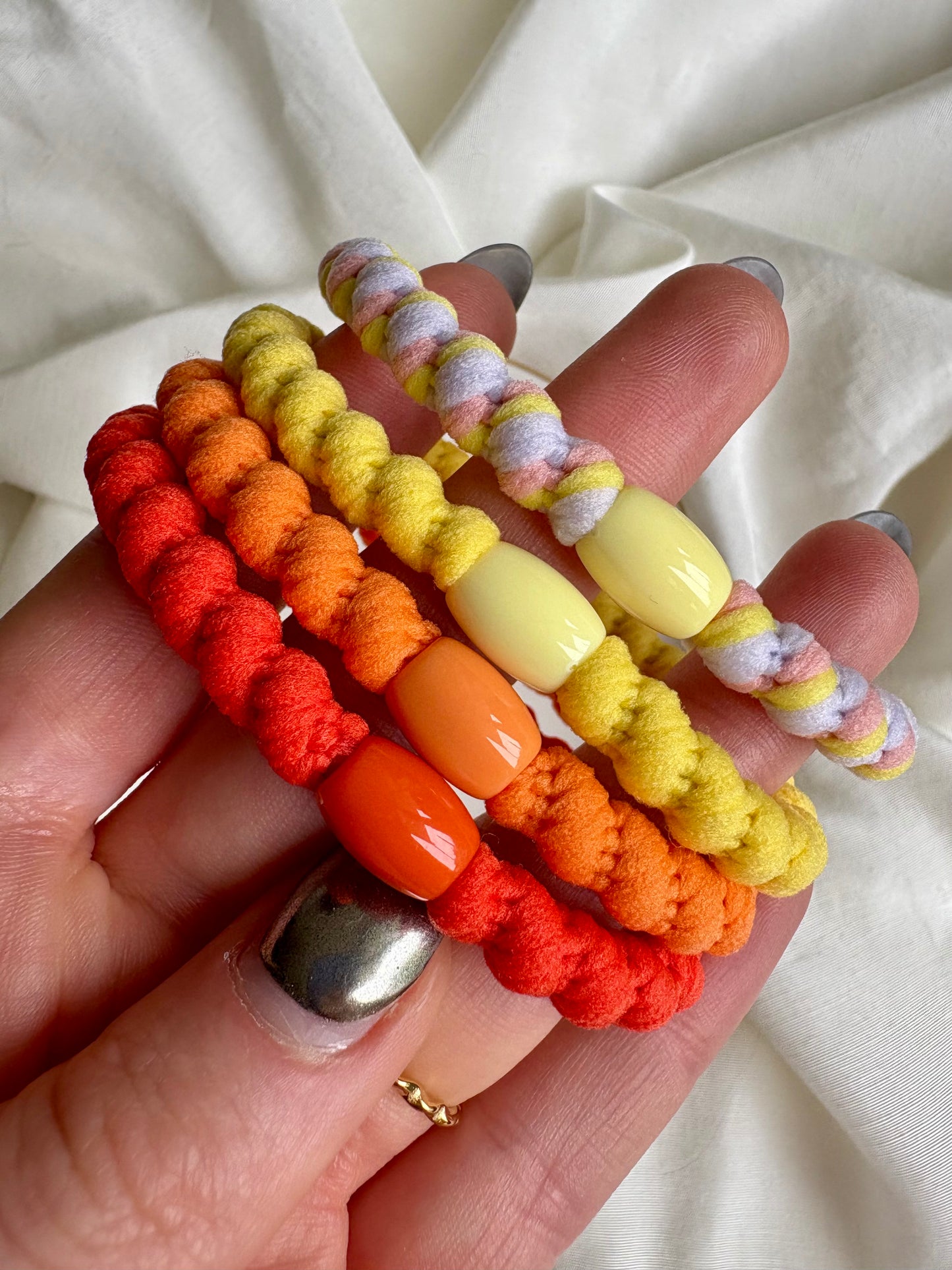 Haargummi Kneeki Set Gelb Orange
