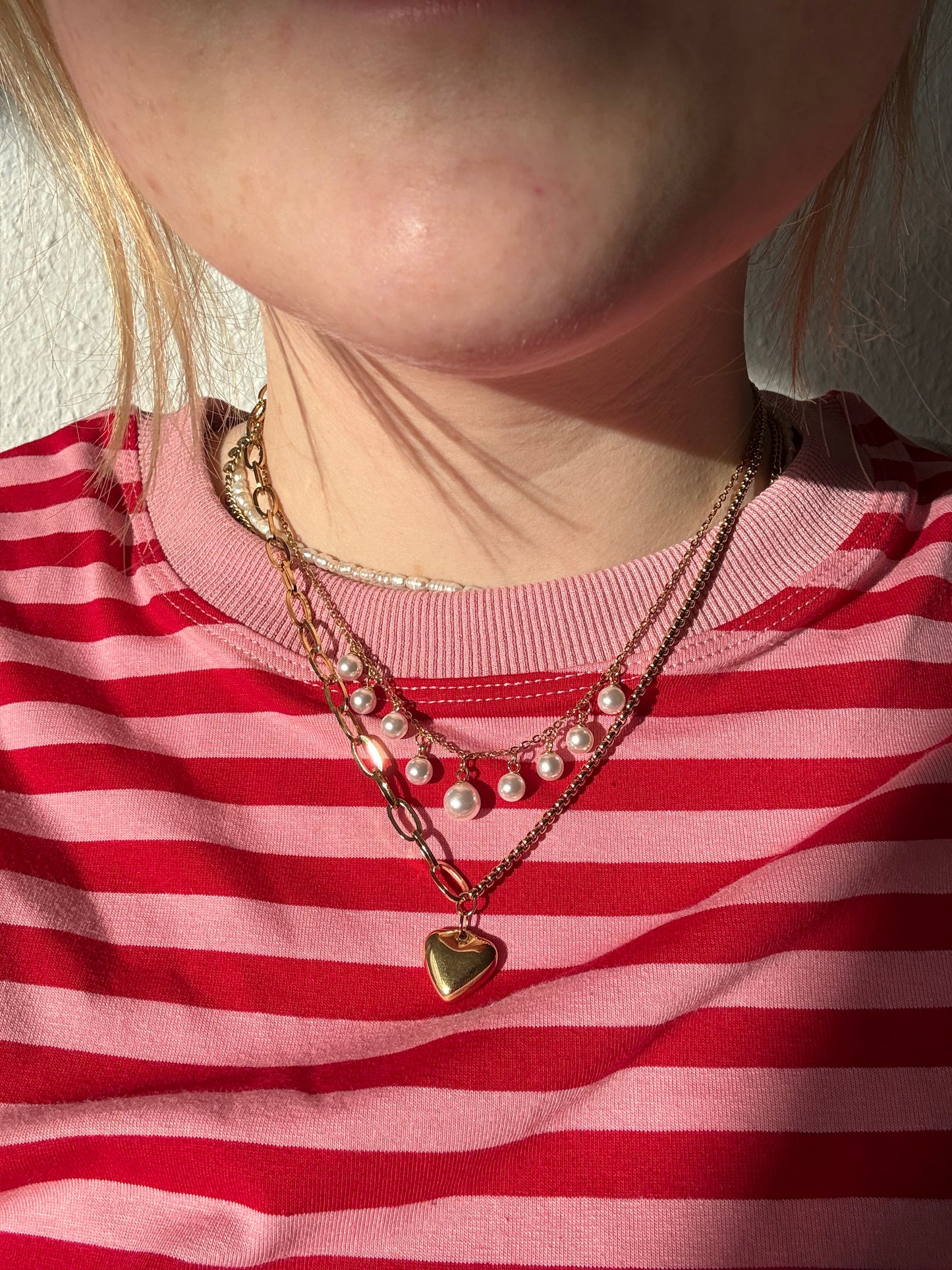 Edelstahl Kette Valentine Pearl