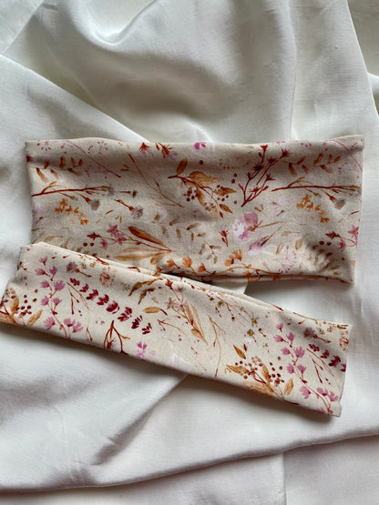 Stirnband und Scrunchie in Frühling Beige Lila