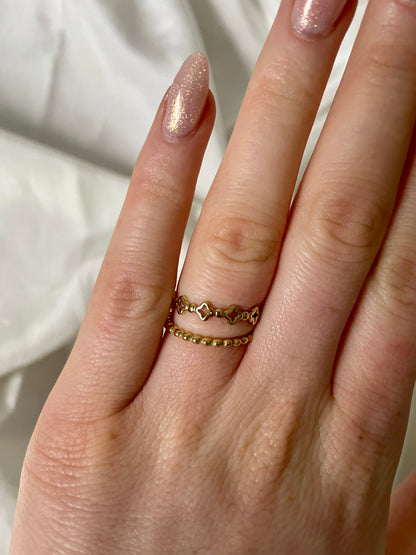 Edelstahl Ring Clovers