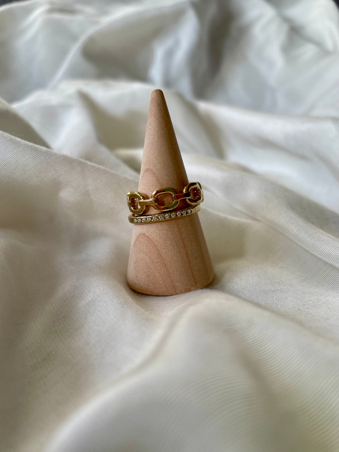 Edelstahl Ring Chain Glitter